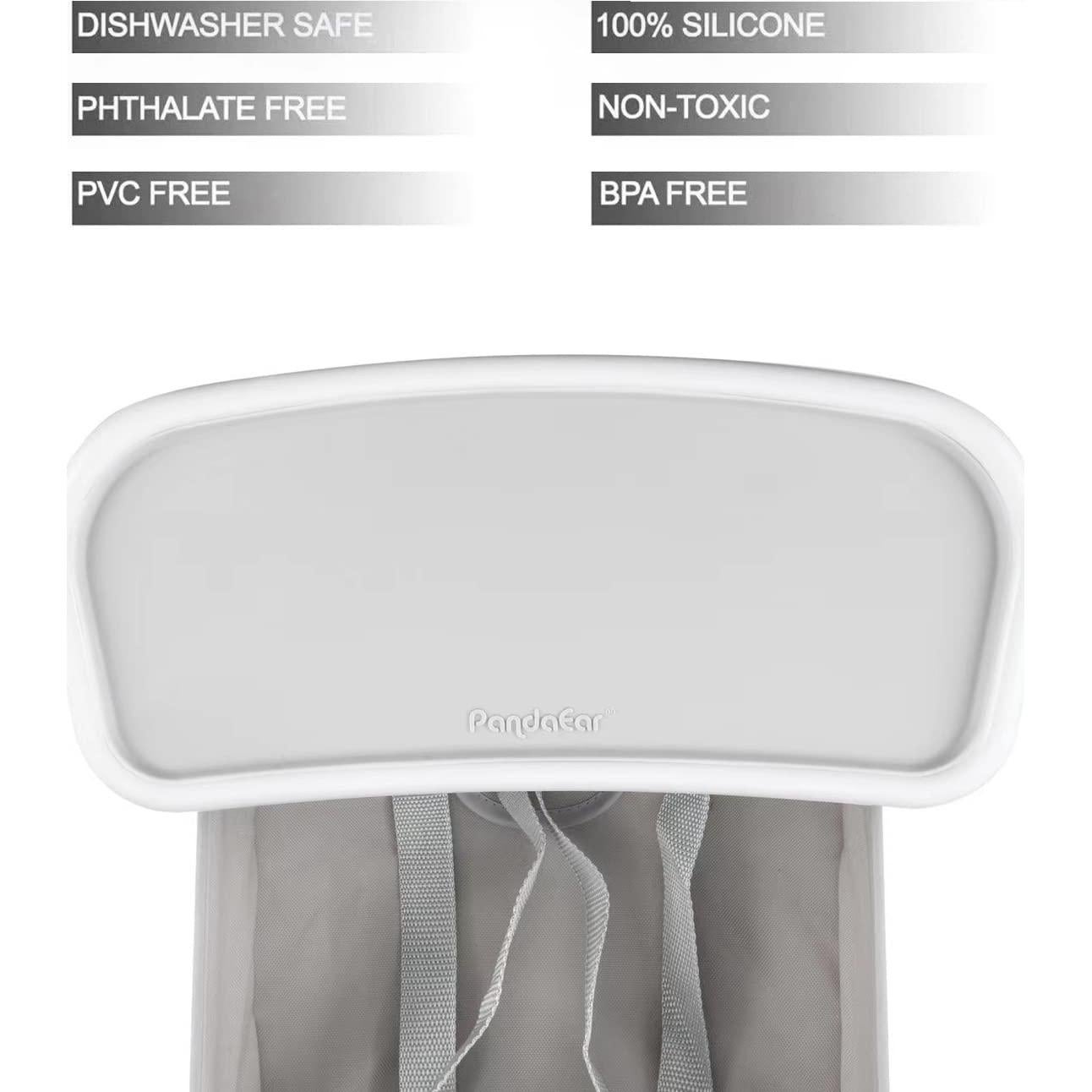 Asiento Portátil para Bebés PandaEar Gris con Mantelito