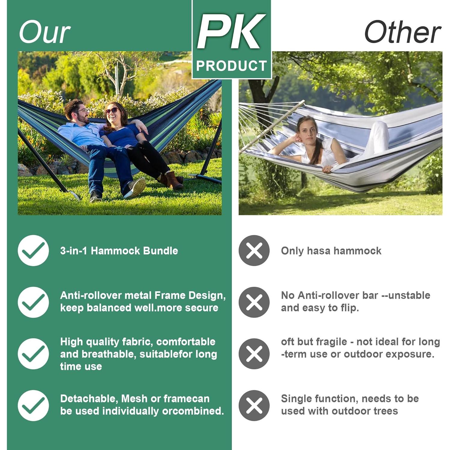 Hamaca portátil ajustable HOME RIGHT con soporte 272 kg