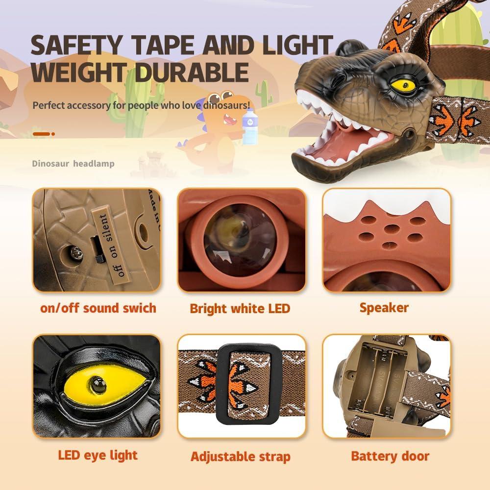 Linterna LED T-Rex Niovexium para Niños - 3 Modos de Luz