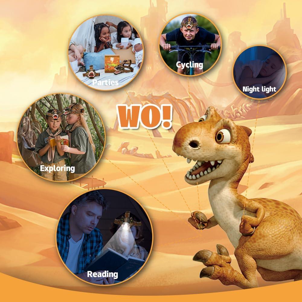 Linterna LED T-Rex Niovexium para Niños - 3 Modos de Luz