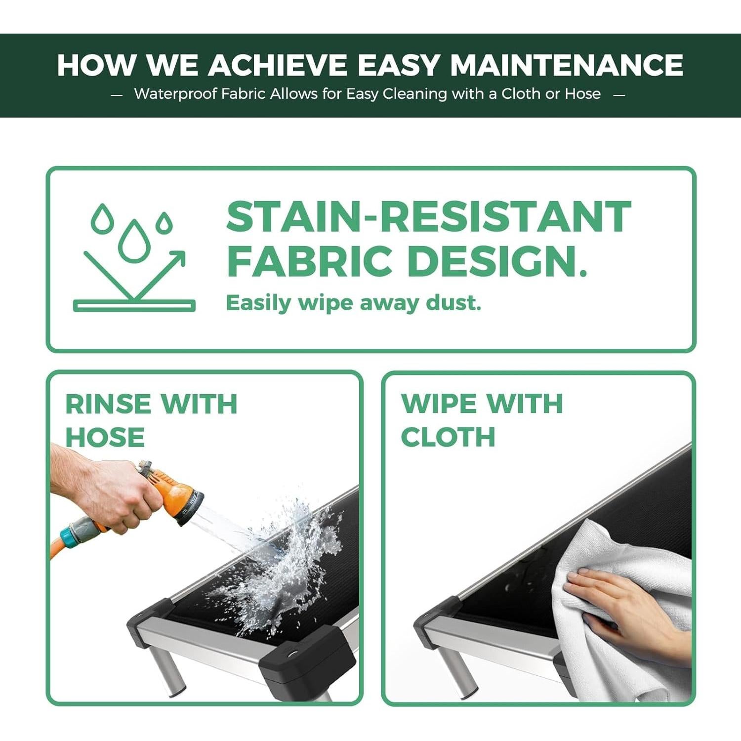 Cama Elevada para Perros FXW TitanNest Negra 58.4x43.2 cm