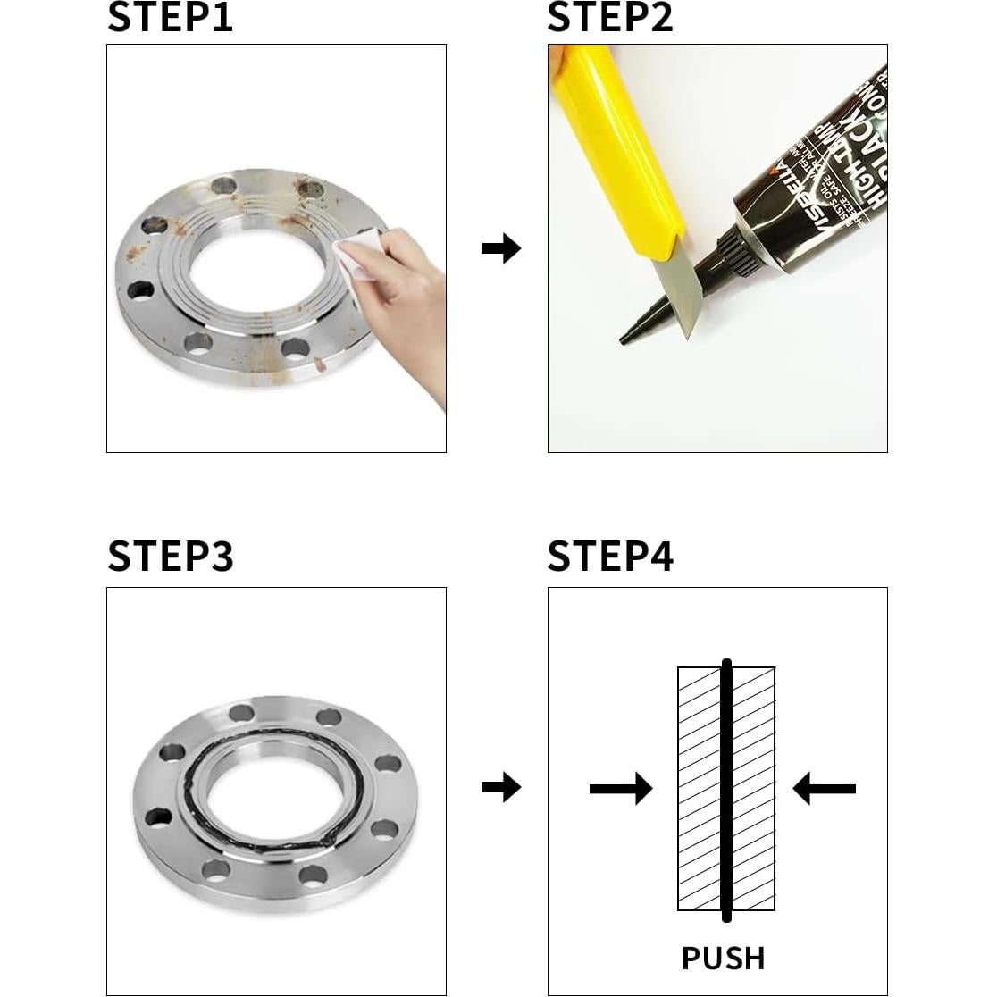 Sellador de Silicona RTV Visbella 3.7 oz Negro Alta Temperatura