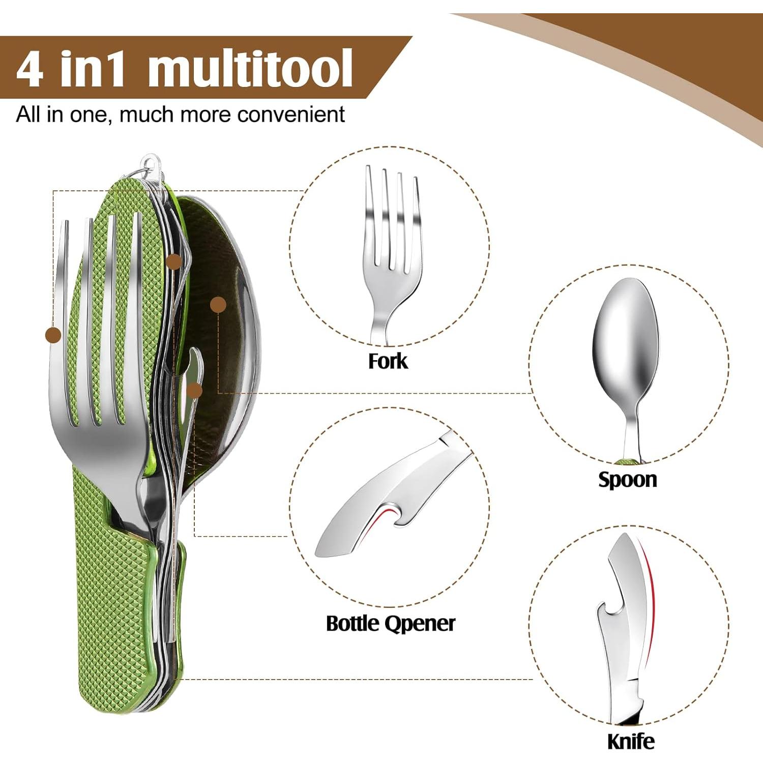 Juego de Utensilios de Camping 5 Piezas Tessco Plegables