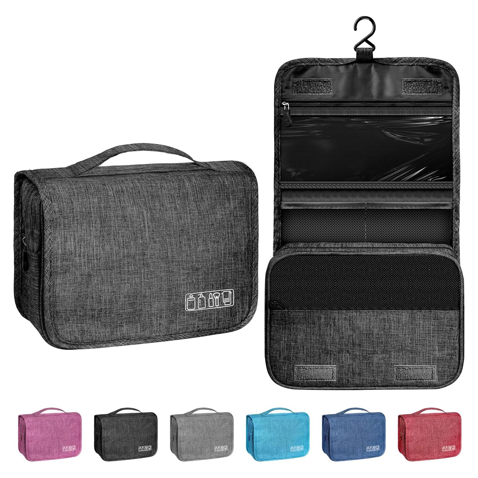 Bolsa de Aseo Colgante Impermeable 24.6x10.2x17.3cm Negro