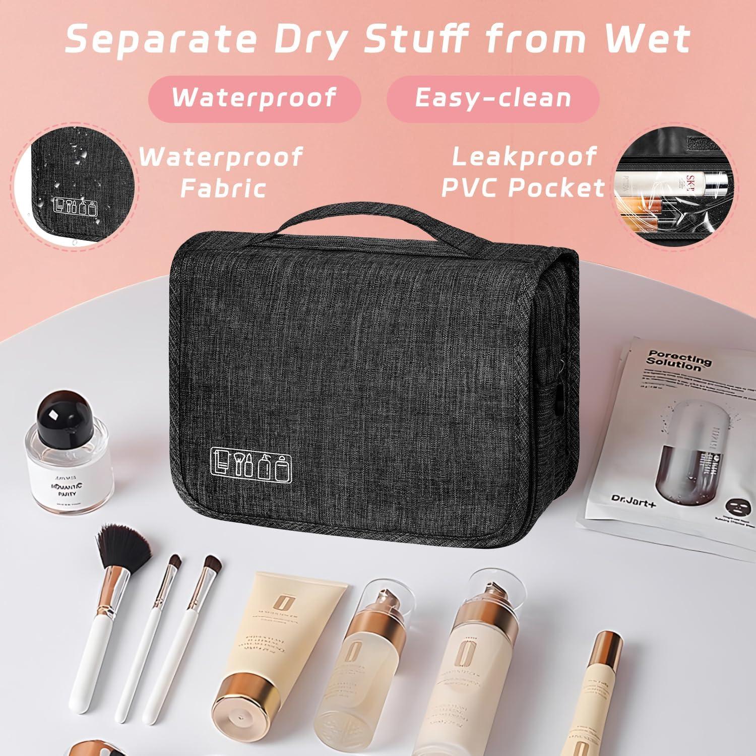 Bolsa de Aseo Colgante Impermeable 24.6x10.2x17.3cm Negro