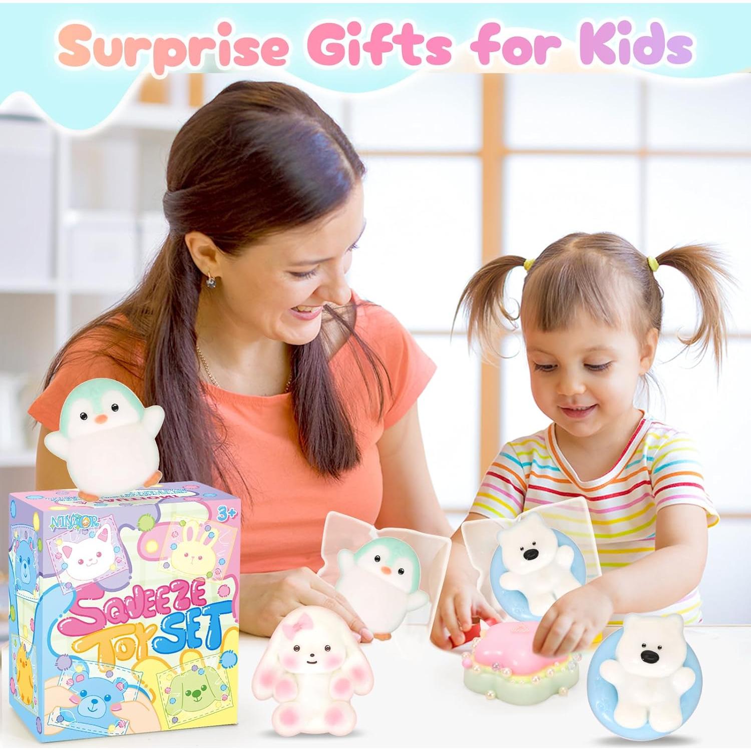 Juguetes Antiestrés Squishy NINAOR 4 Piezas Animales