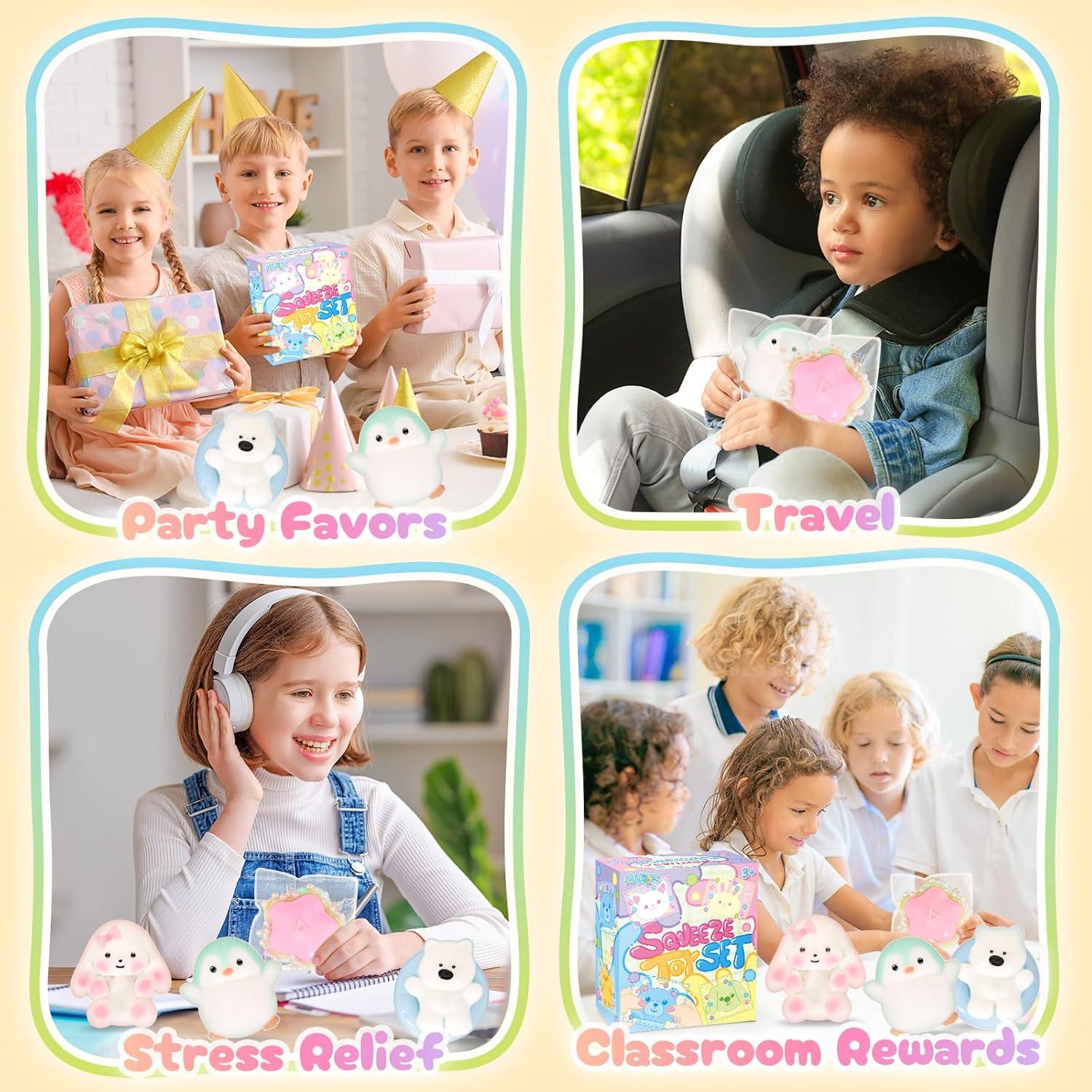 Juguetes Antiestrés Squishy NINAOR 4 Piezas Animales