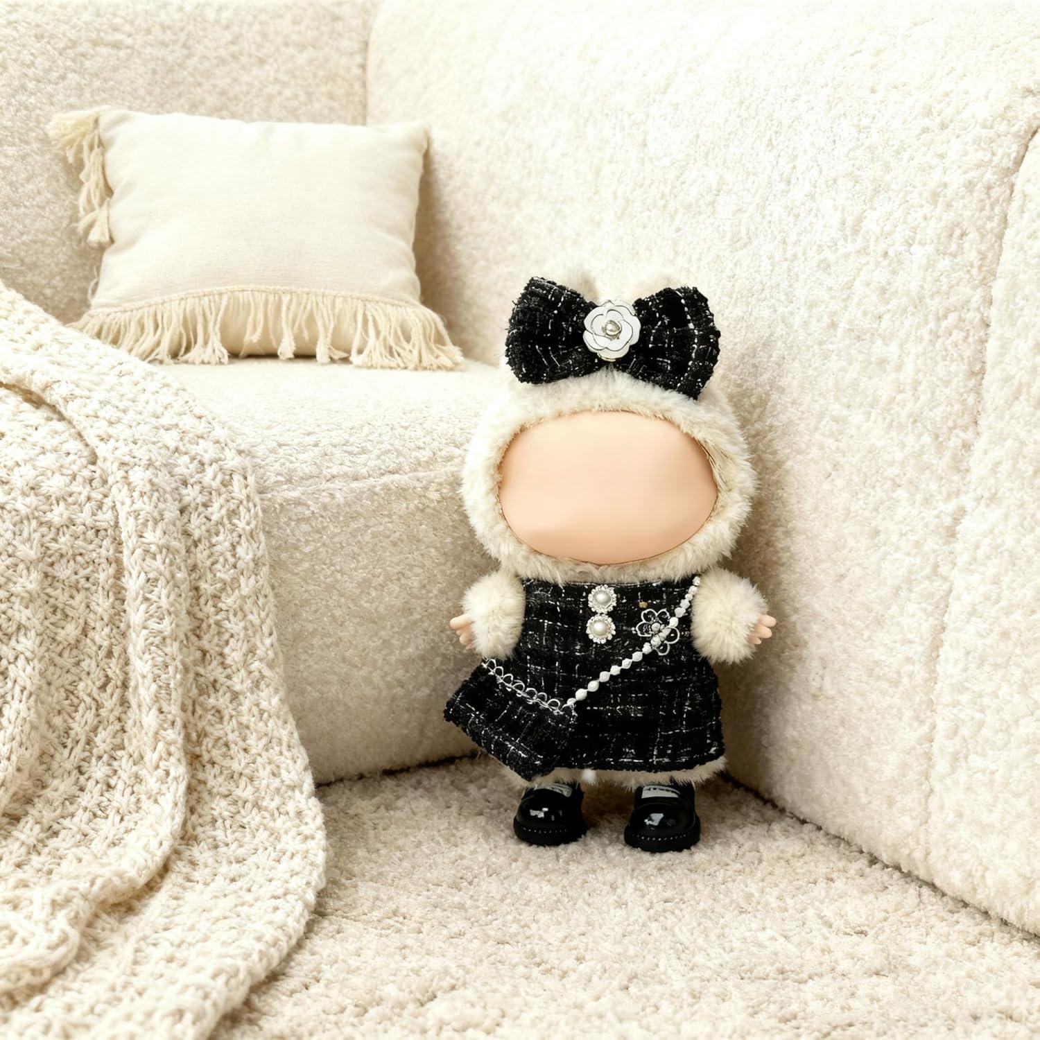 Conjunto de Ropa para Muñeca 17cm VVQUI Vestido Negro