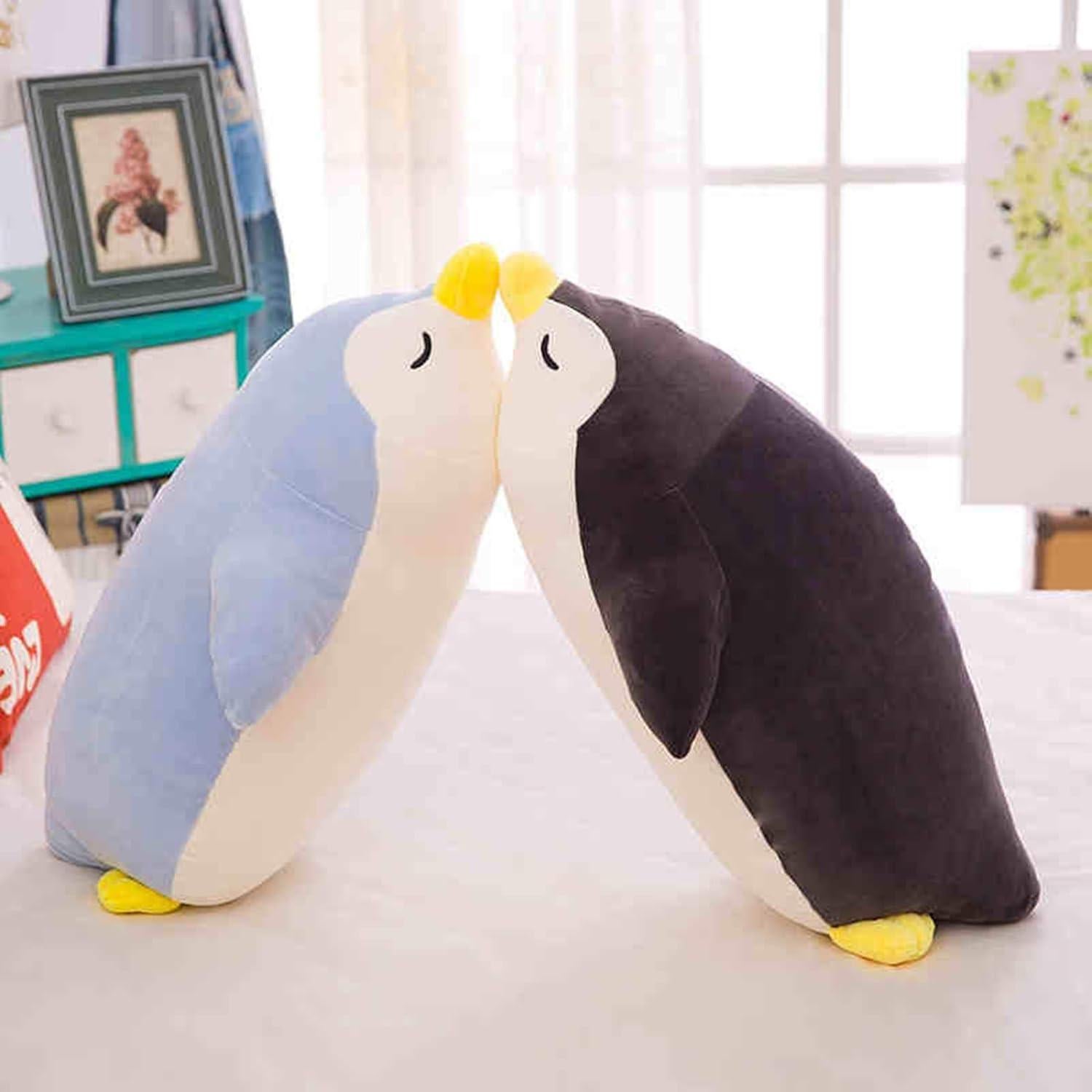 DENTRUN Pingüino Juguete de Peluche Suave 31 cm Azul Negro