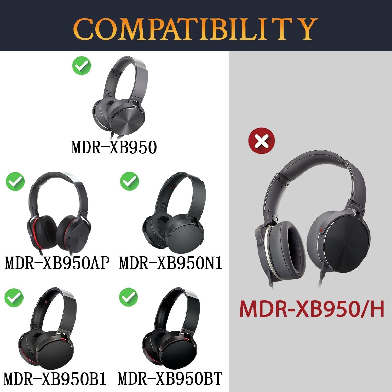 Almohadillas de Reemplazo SOULWIT para Auriculares Sony MDR-XB950 - Negro