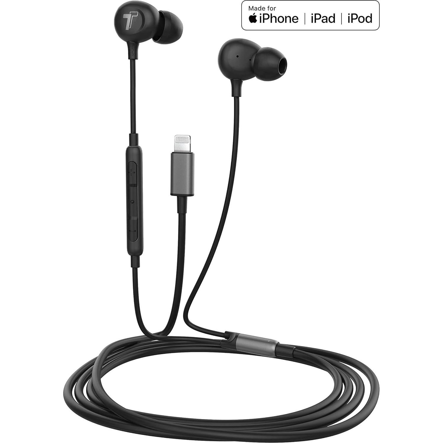 Auriculares Intrauditivos Thore V60 Lightning para iPhone - Negro