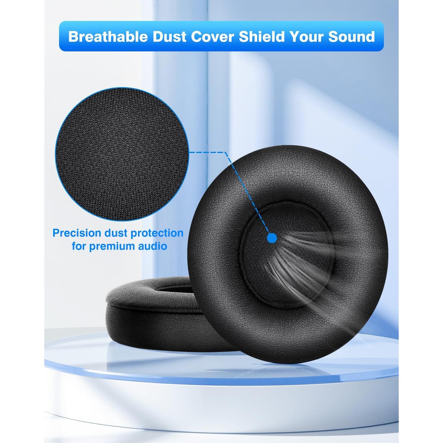 Almohadillas de Reemplazo Link Dream para Auriculares Beats Solo 2/3 - Espuma de Memoria Negra