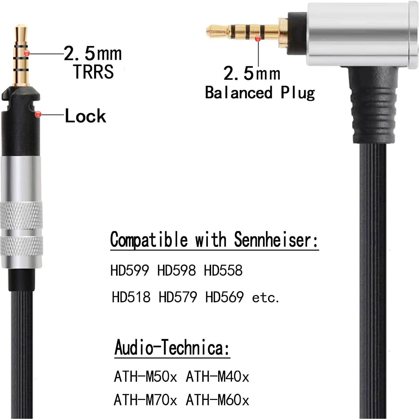 Cable de Balance 2.5mm Tiandirenhe 1.5m para Sennheiser