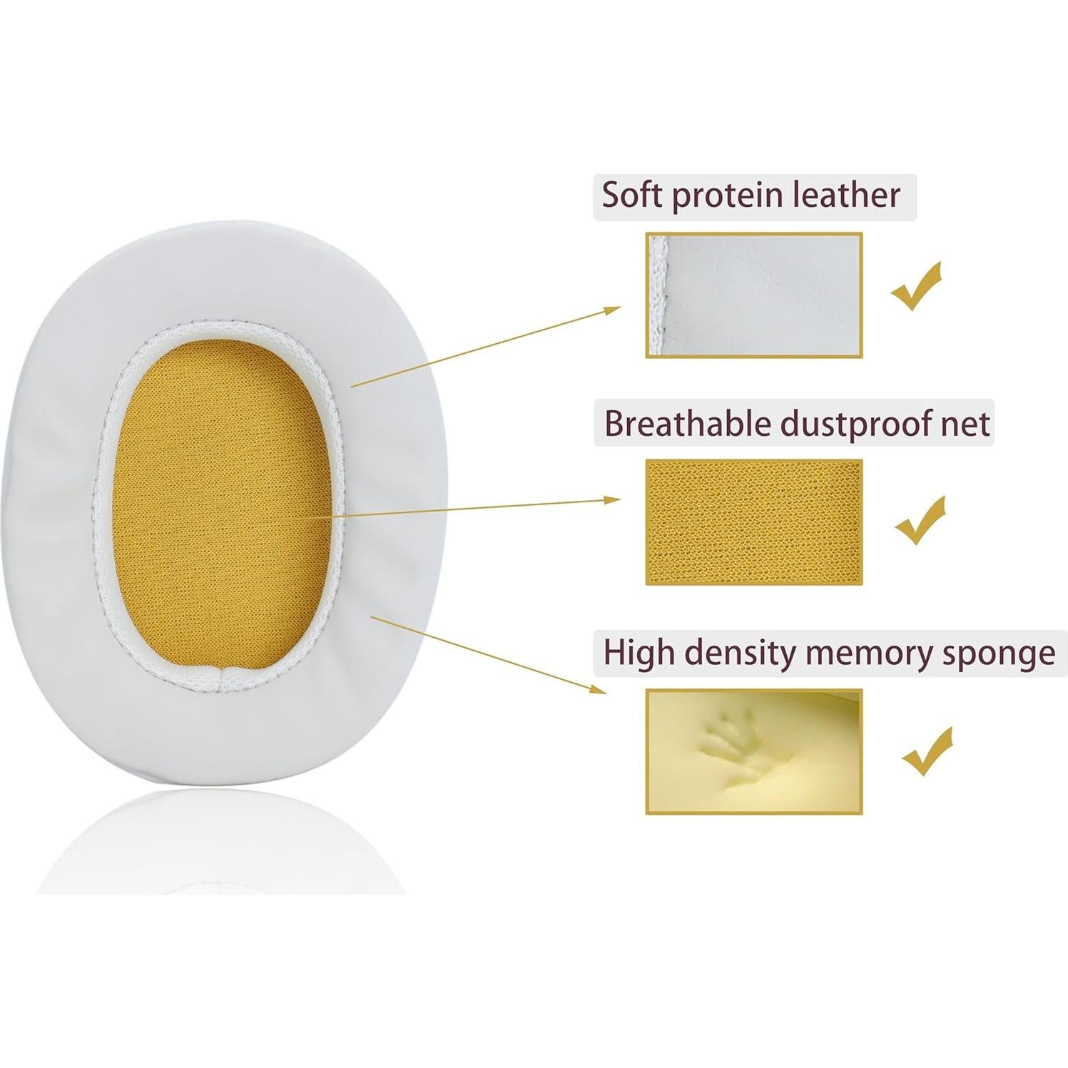 Almohadillas de Repuesto Akkiv para Auriculares Skullcandy Beige