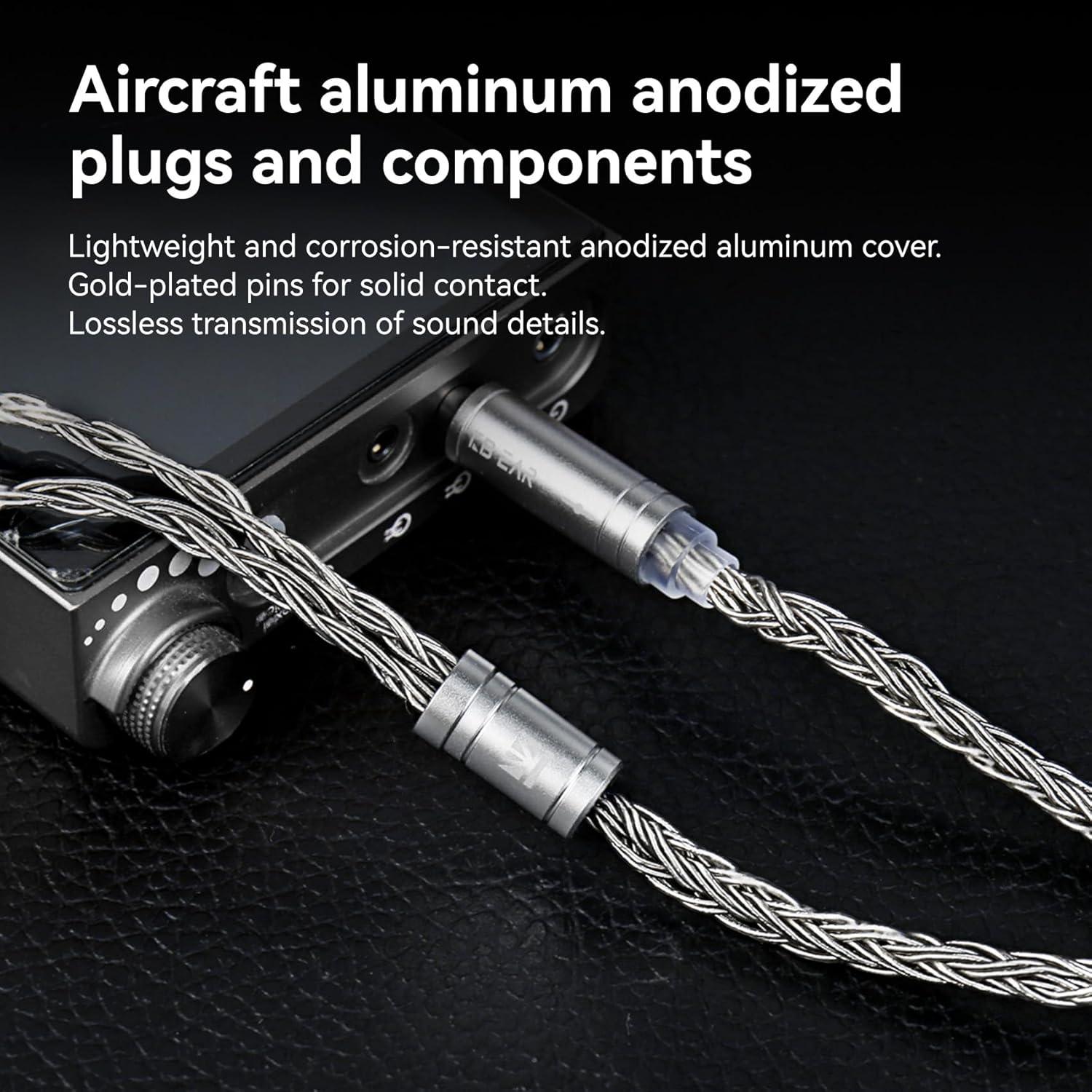 Cable IEM KZ ST24 Plus 2M 3.5mm Baño de Plata Azul Oscuro