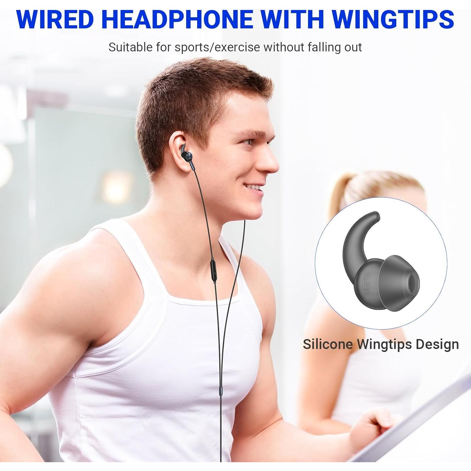 Auriculares con cable ASKUBSKU 3.5mm HiFi Negro - Aislamiento Ruido