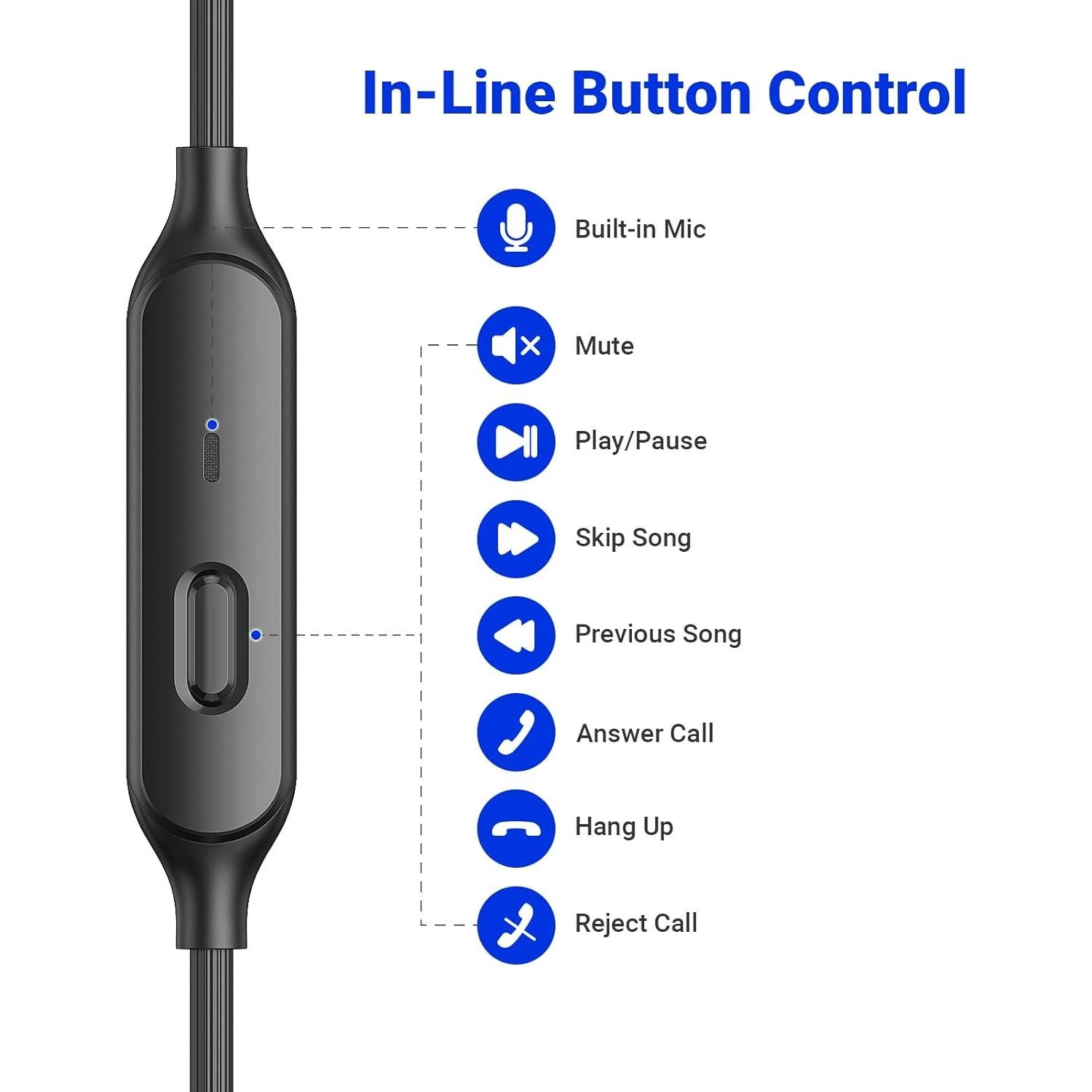 Auriculares con cable ASKUBSKU 3.5mm HiFi Negro - Aislamiento Ruido