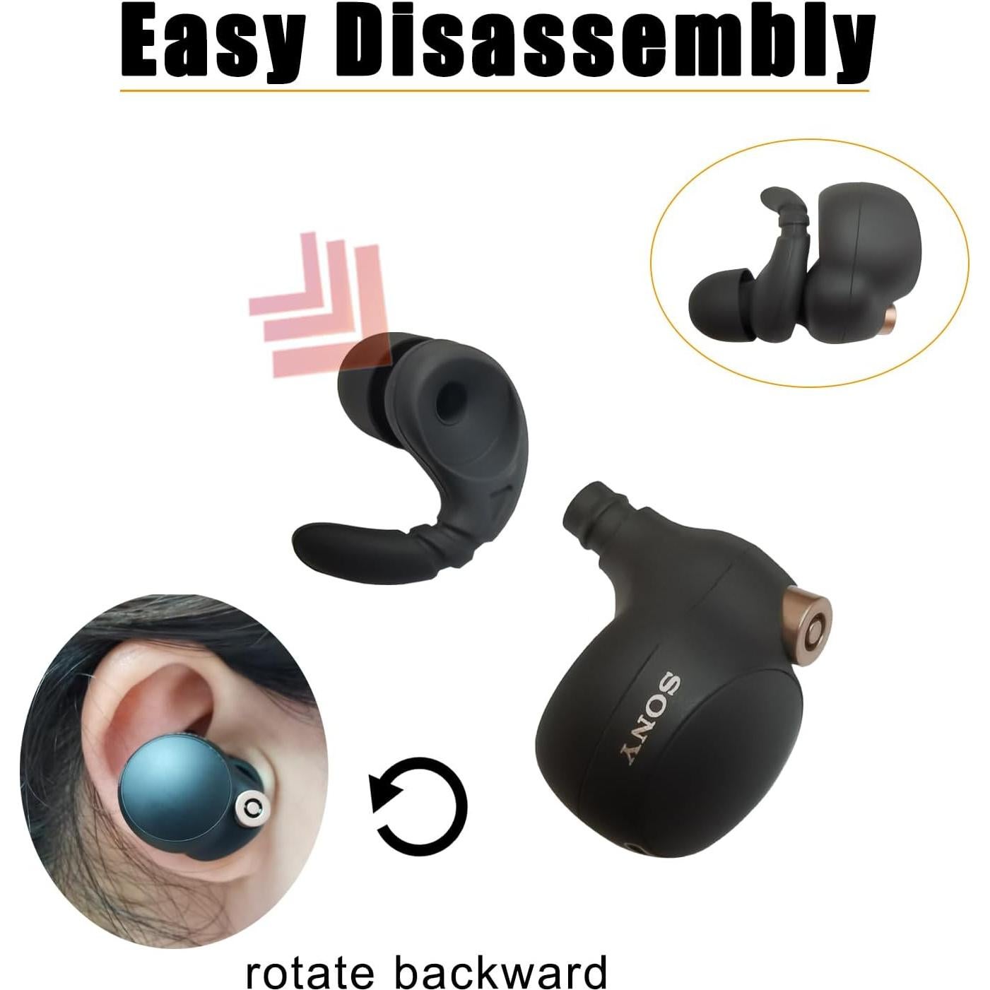 Consejos de oído antideslizantes Mijusun para auriculares Sony