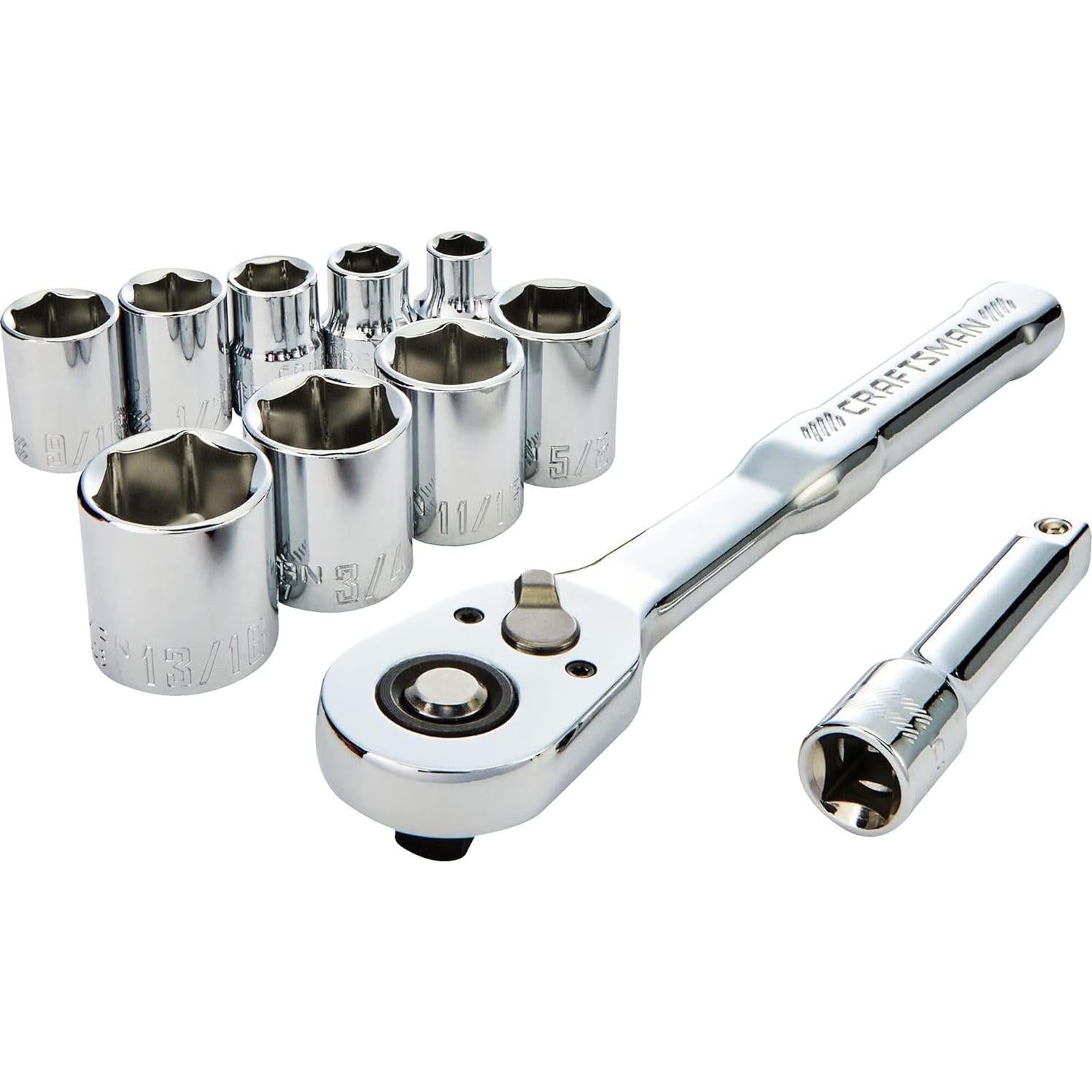 Juego de Enchufes Craftsman 11 Piezas Métrico 3/8" Ratchet