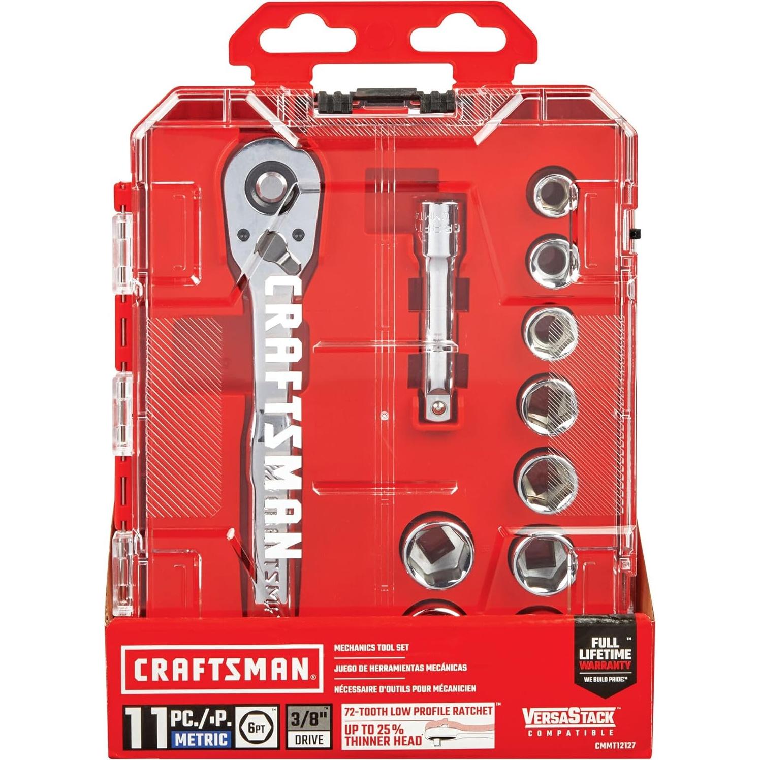 Juego de Enchufes Craftsman 11 Piezas Métrico 3/8" Ratchet
