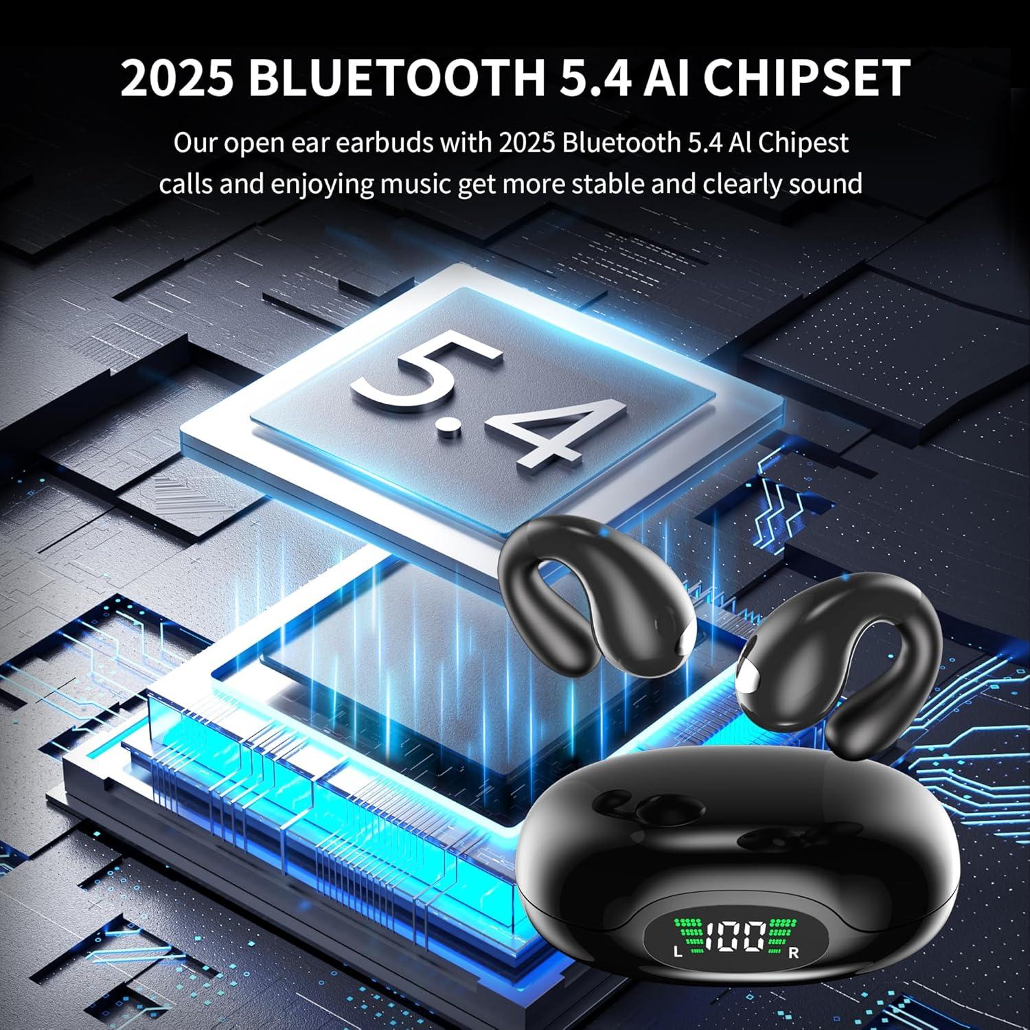 Auriculares Inalámbricos VNMN S19 Negro Elegante Bluetooth 5.3