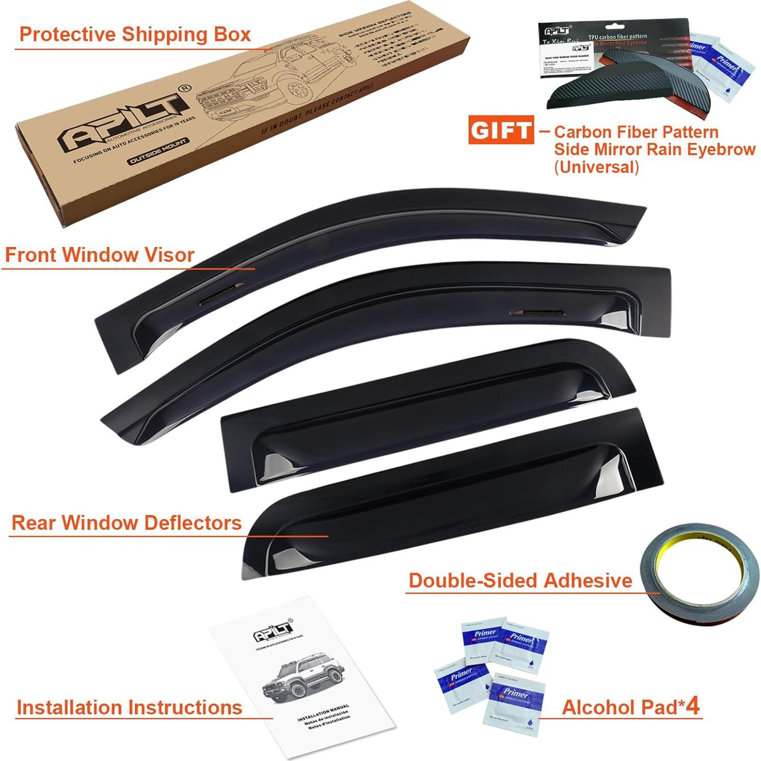 Deflectores de Ventana APILT para Toyota Tundra CrewMax 2007-2021