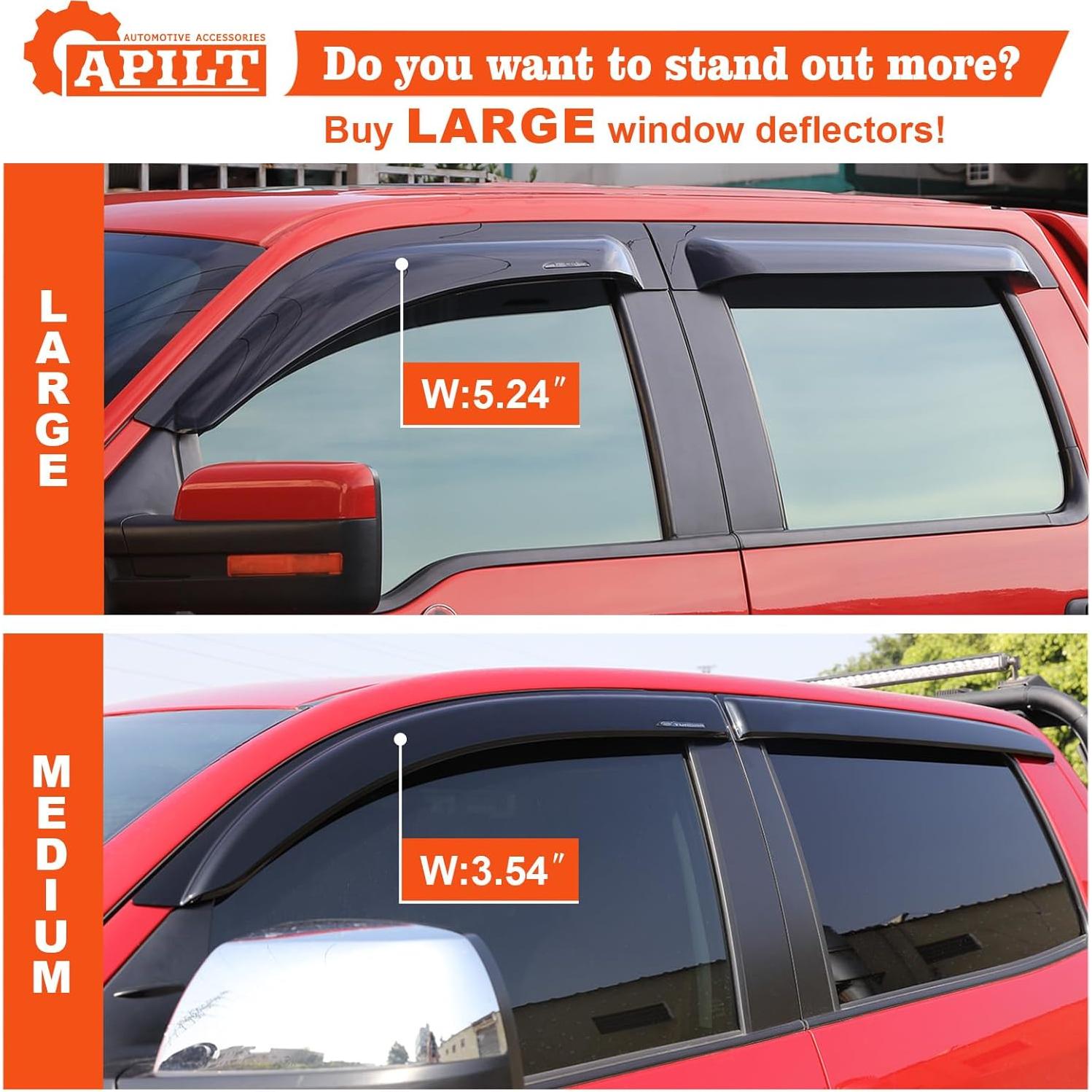 Deflectores de Ventana APILT para Toyota Tundra CrewMax 2007-2021