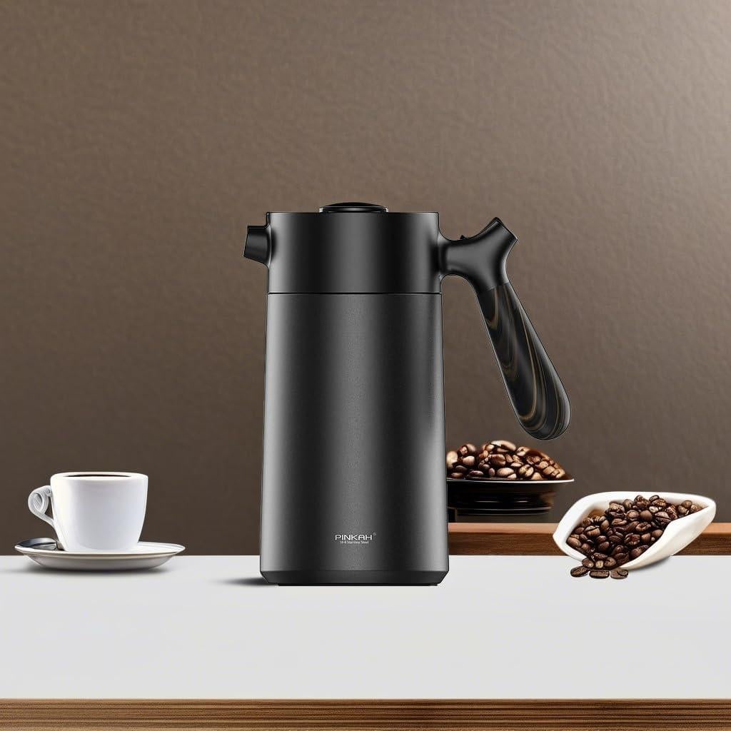 Cafetera Prensa Francesa PINKAH 32oz Acero Inoxidable Negro Mate