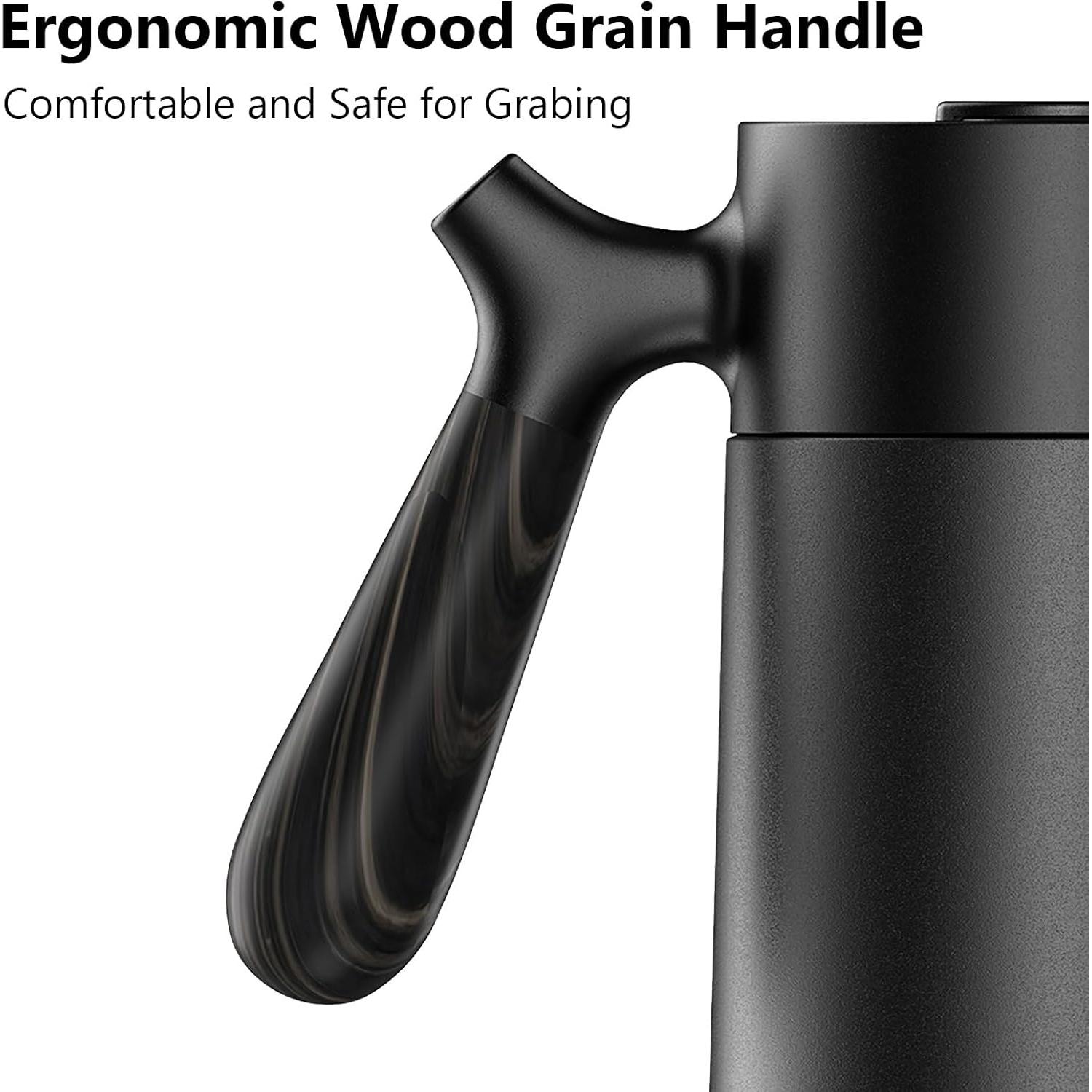 Cafetera Prensa Francesa PINKAH 32oz Acero Inoxidable Negro Mate