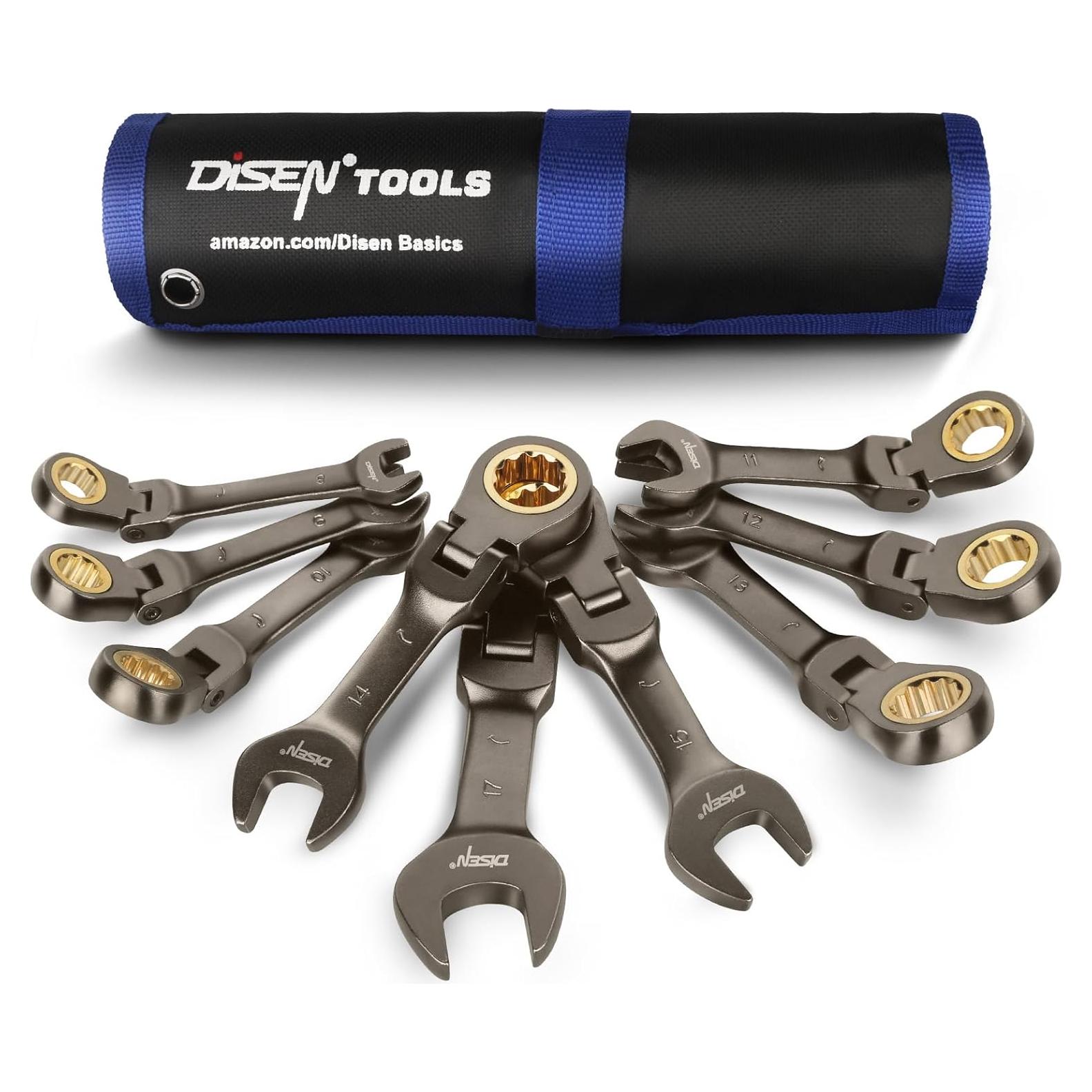 Juego de Llaves Ratchet DISEN 9 Pcs 8-17 mm Flex Cabeza