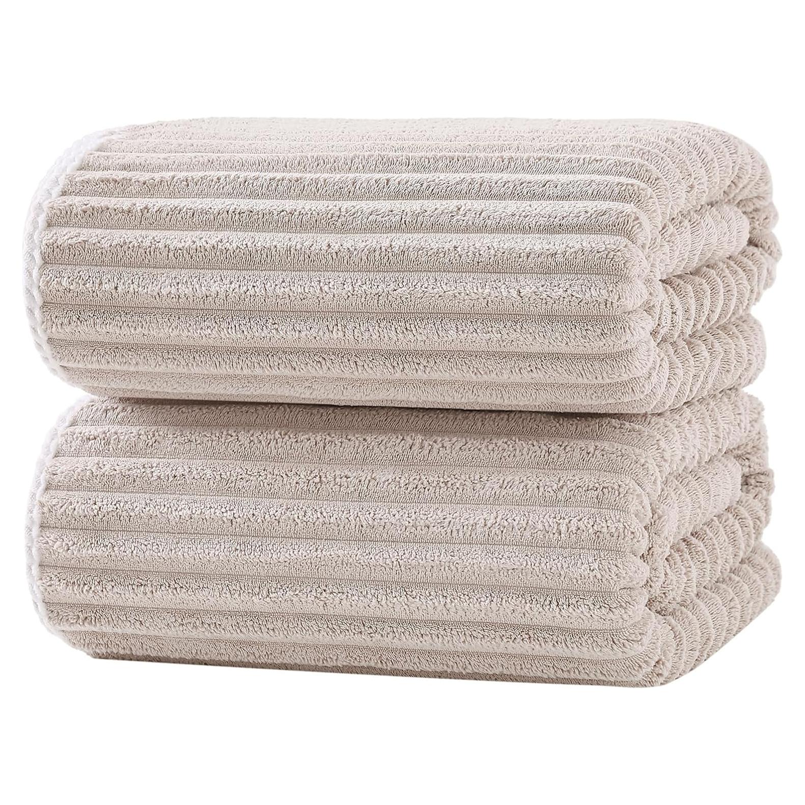Juego de Toallas de Baño XIQ 99x200 cm Beige 2 Piezas