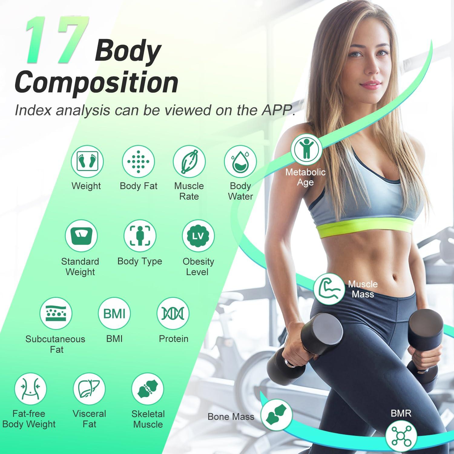 Báscula Inteligente INSMART Bluetooth 17 Composiciones 181 kg