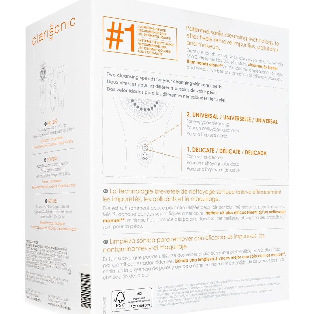 Cepillo Facial Limpiador Sonic Clarisonic Mia 2 Rosa 2025