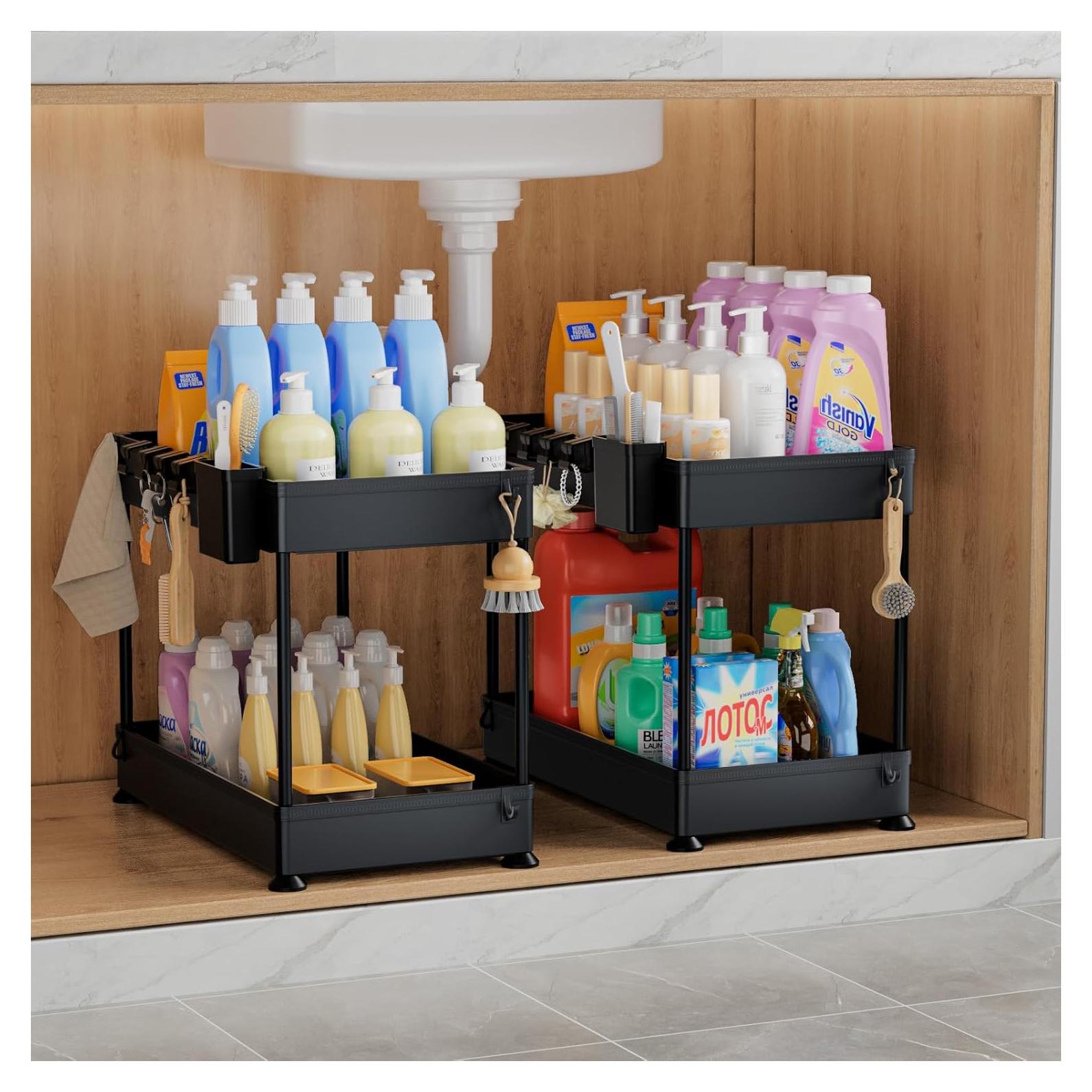 Organizador Bajo Fregadero COYACOOL 2 Niveles Negro 39.4x21.8 cm