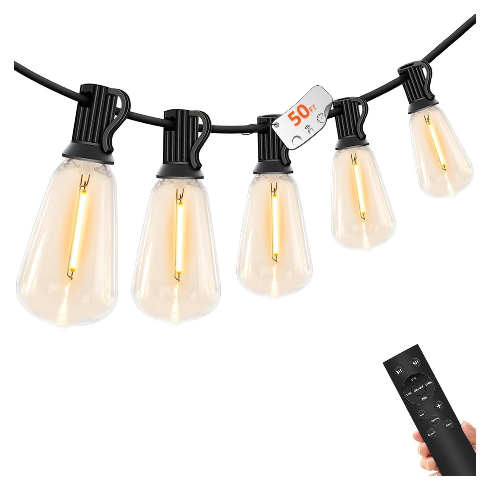 Cadena de Luces LED 15.24m YOYONACY con Control Remoto