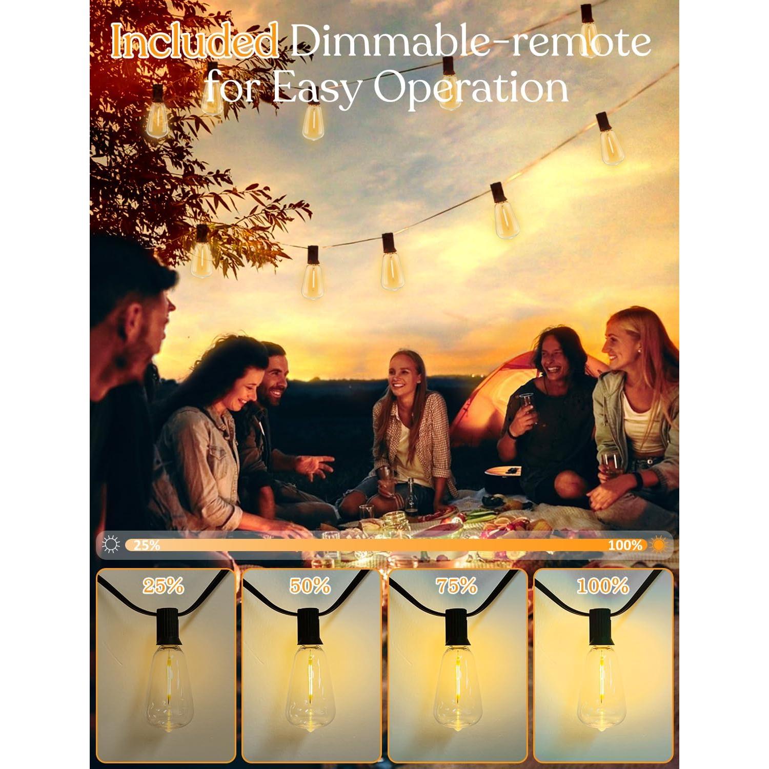 Cadena de Luces LED 15.24m YOYONACY con Control Remoto