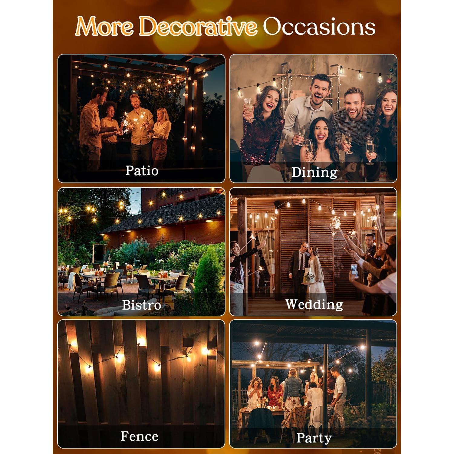 Cadena de Luces LED 15.24m YOYONACY con Control Remoto