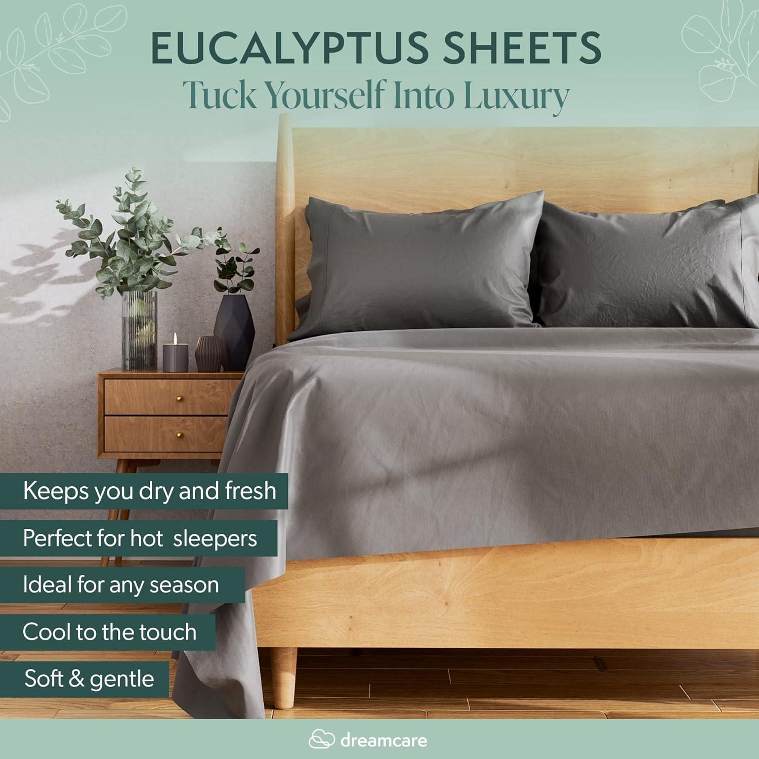 Juego de Sábanas Doble DREAMCARE Eucalipto 100% Tencel 6 Piezas