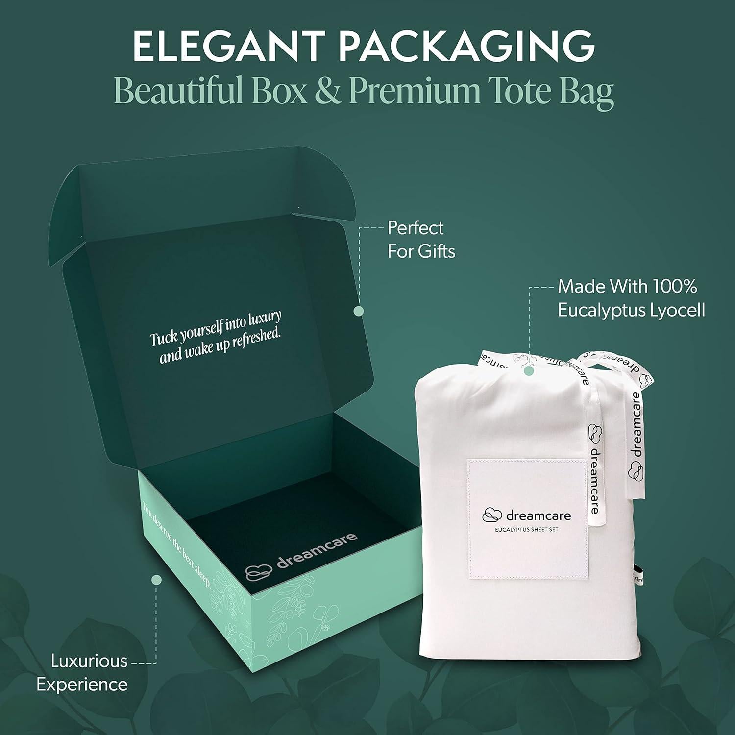 Juego de Sábanas Doble DREAMCARE Eucalipto 100% Tencel 6 Piezas