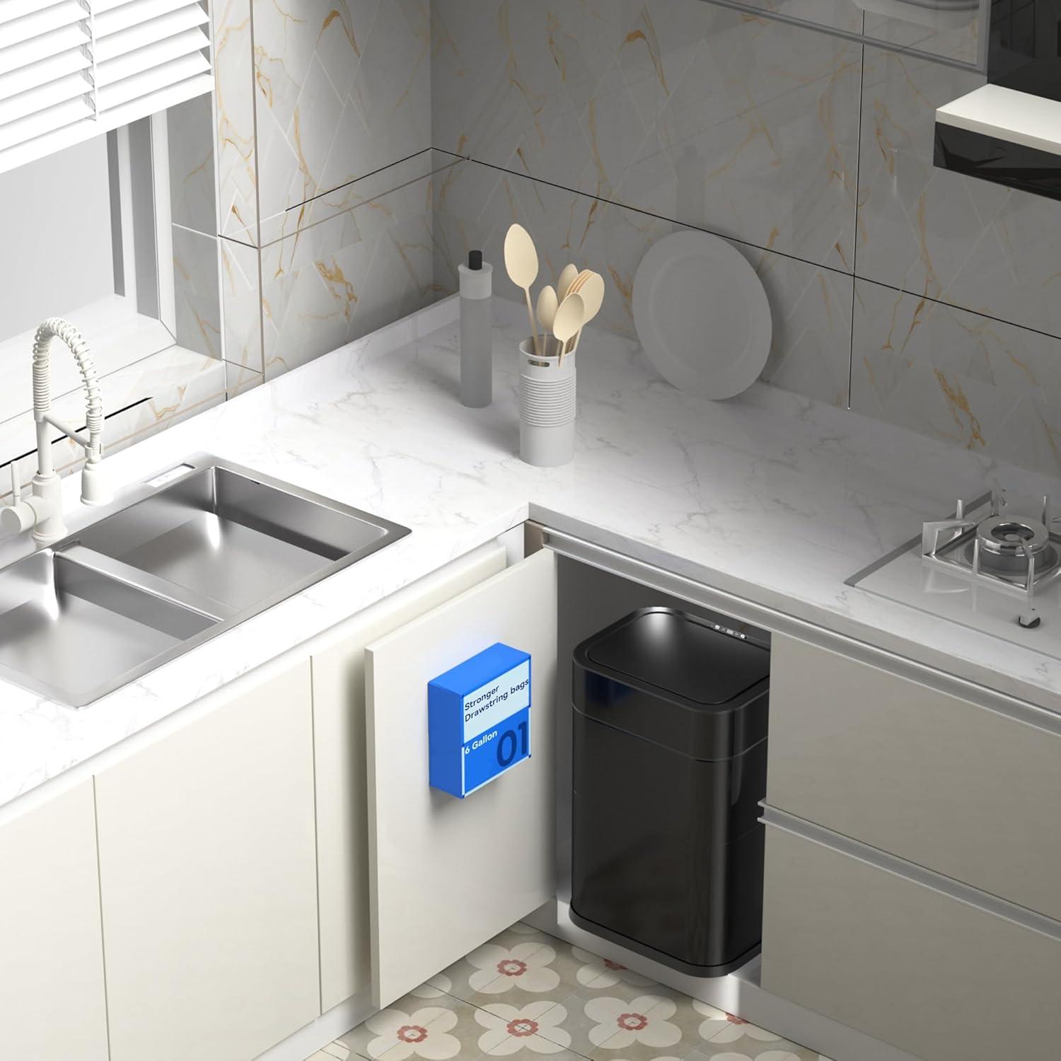 Basurero Automático 6 Galones Aimashi Acero Inoxidable Tapa Silenciosa