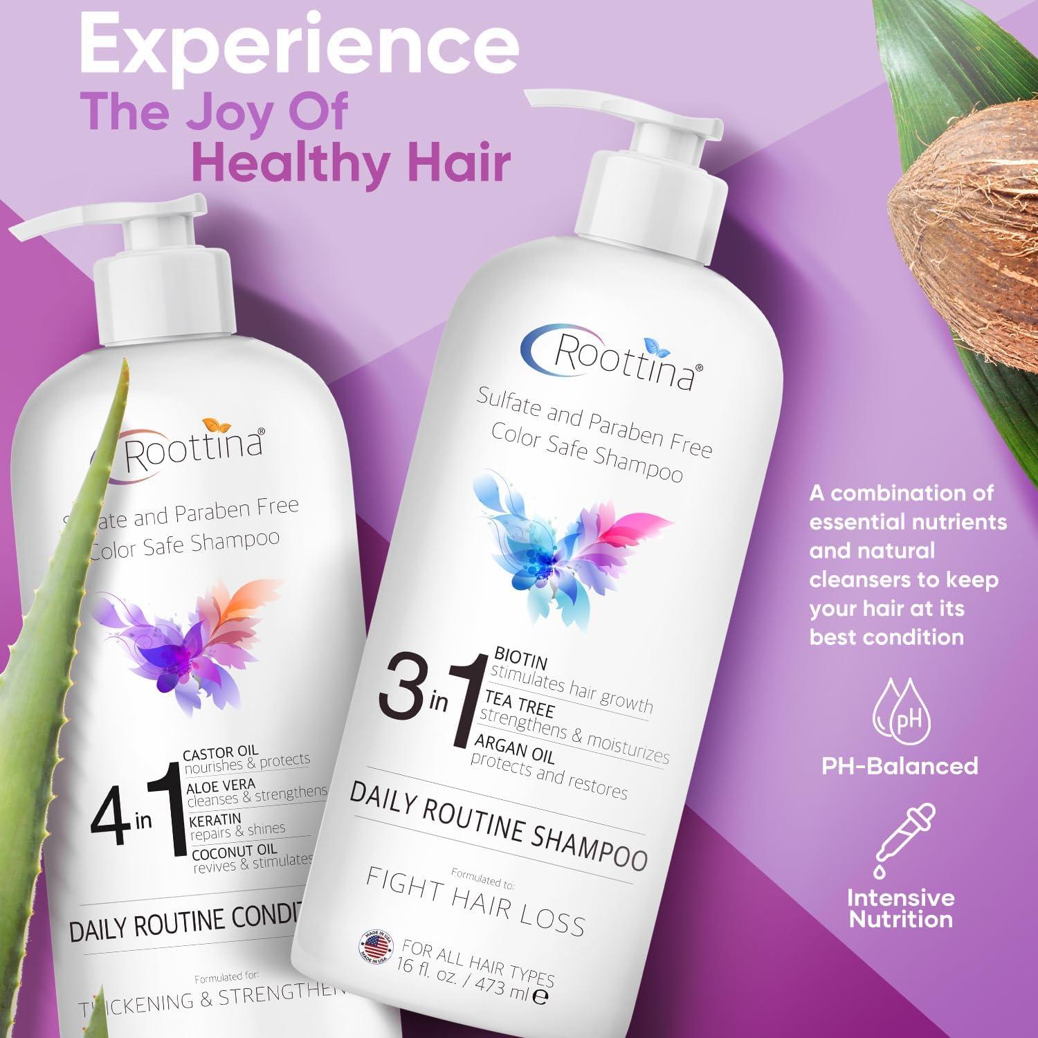 Champú y Acondicionador Roottina 473 ml x 2 - Pérdida de Cabello