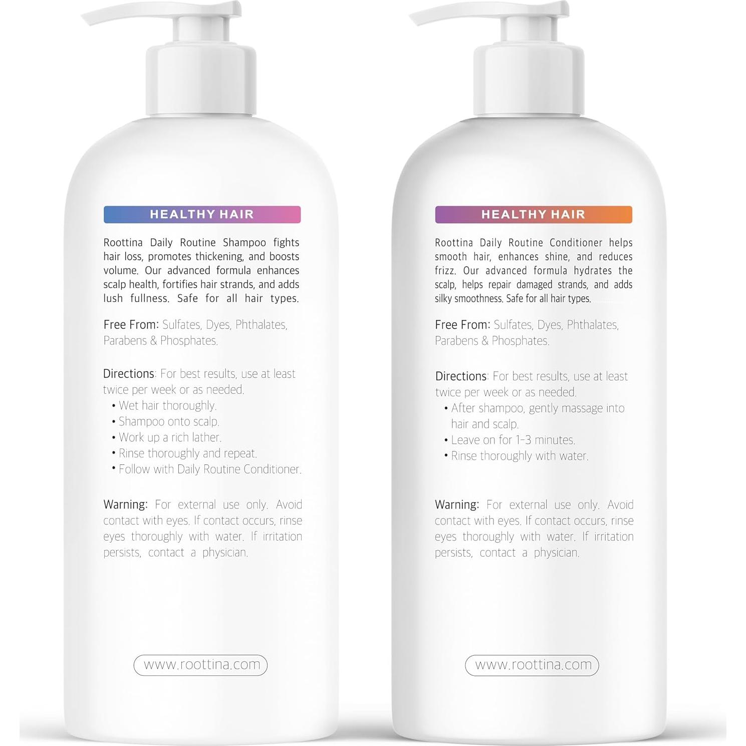 Champú y Acondicionador Roottina 473 ml x 2 - Pérdida de Cabello