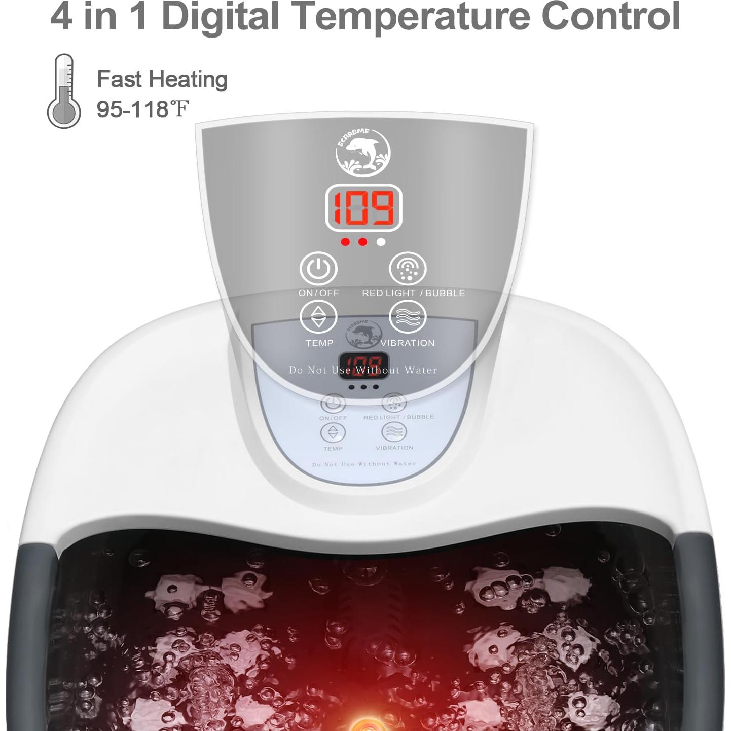 Masajeador de pies ECARBME E20-91BLACK con calor y burbujas