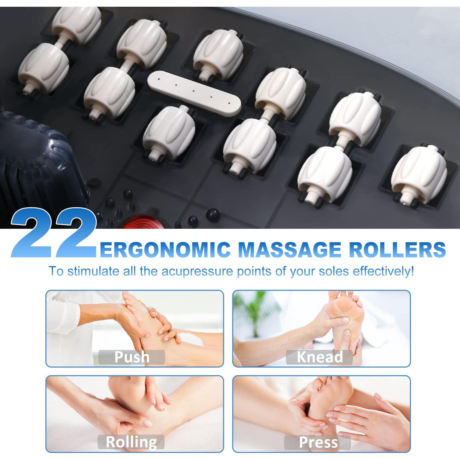 Masajeador de pies ECARBME E20-91BLACK con calor y burbujas