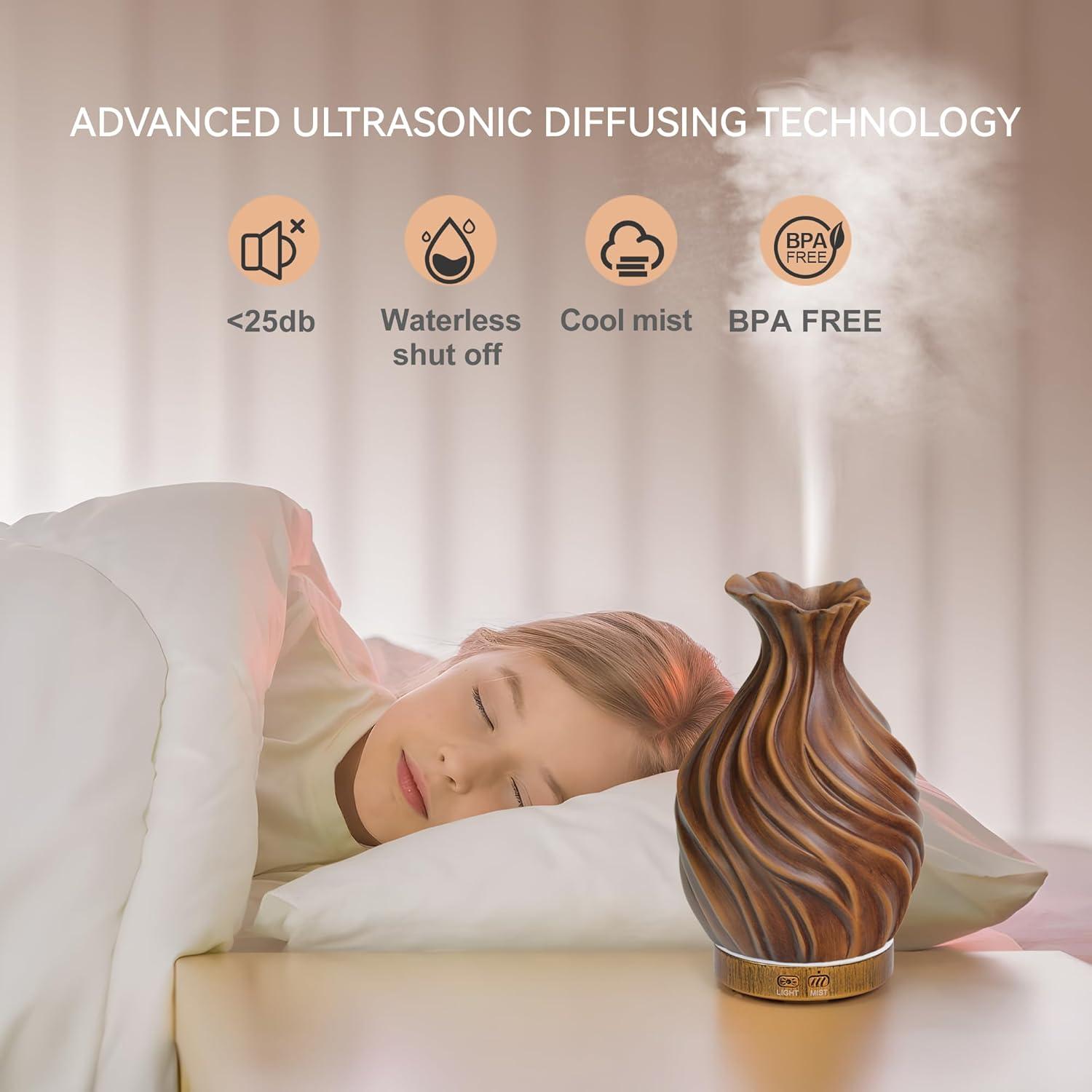 Difusor de Aceite Esencial 200ml ZqLotXiao con Luz LED y Apagado Automático