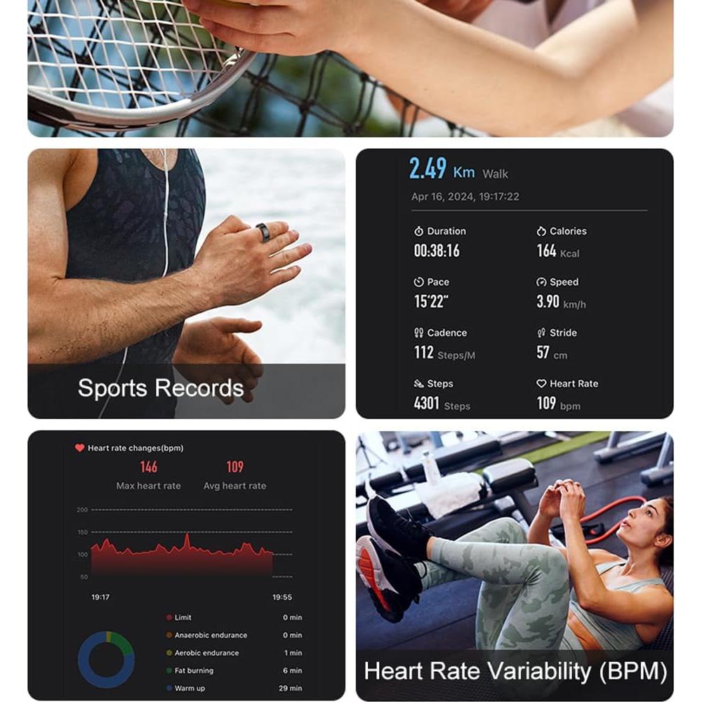 Anillo Inteligente SMTECH #8 para Fitness y Salud - Monitoreo de Sueño