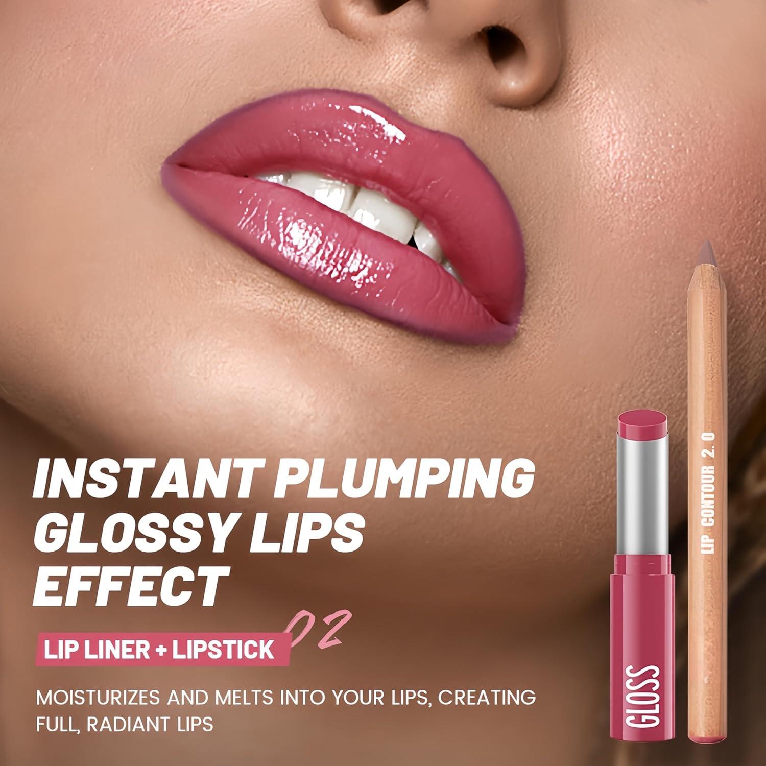 Set de Lápiz Labial y Delineador a Prueba de Agua Melemando