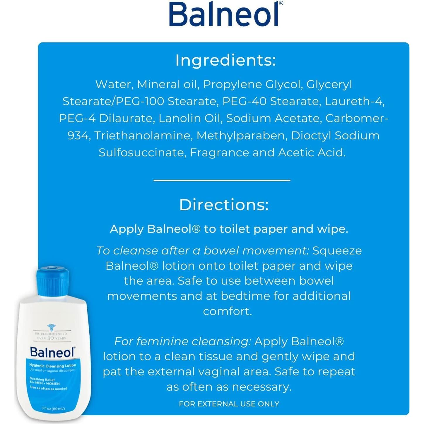 Loción Limpiadora Higiénica Balneol 85 g - Alivio Irritación