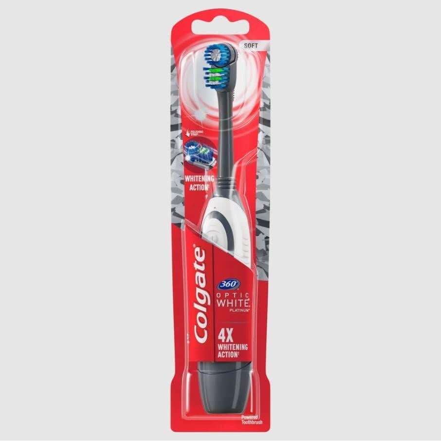 Cepillo de dientes Colgate 360 Optic White a pilas suave 2 unidades