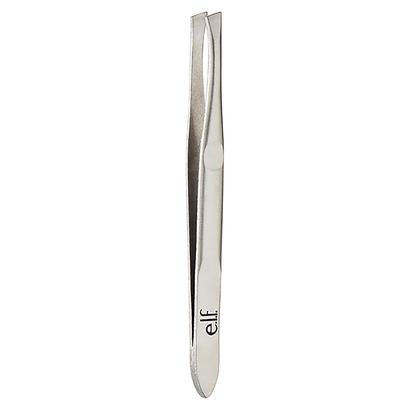 e.l.f. Slant Tweezer, Professional Quality Stainless Steel, Provides a Strong Grip, Removes Hairs Accurately, Shapes, Defines, Easy To Use, Ergonomically-Designed